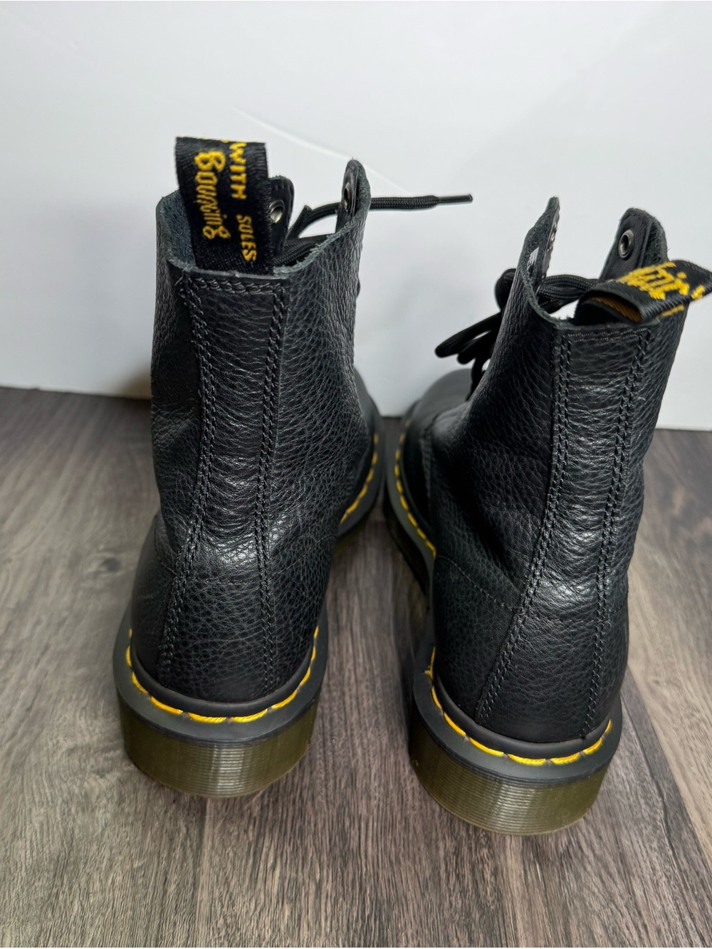 Dr Martens 1460 Pascal Virginia Boots Womens 6 Black Leather 8 Eye Combat - Picture 9 of 15